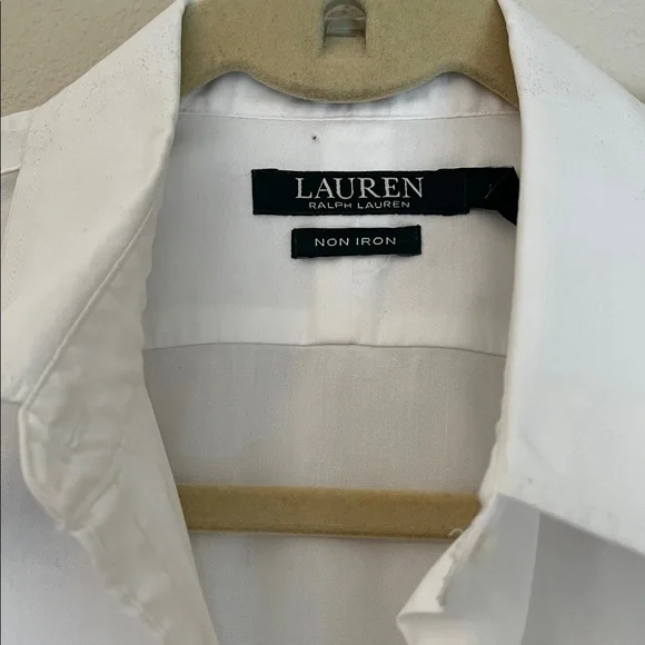 Lauren Ralph Lauren Easy Care Cotton White Shirt size L - Picture 3 of 5